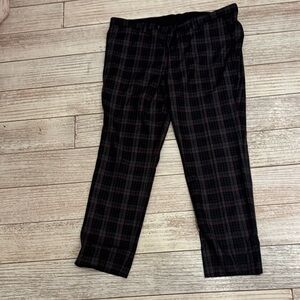 Hugo Boss Black and Red Plaid Joggers